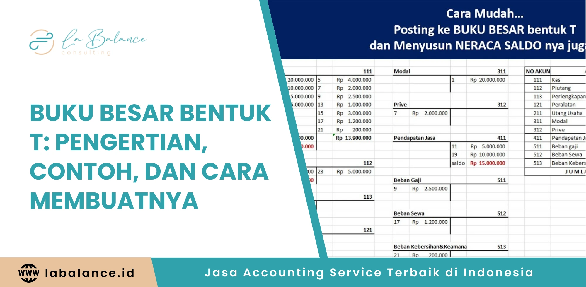 Buku Besar Bentuk T Pengertian, Contoh, dan Cara Membuatnya